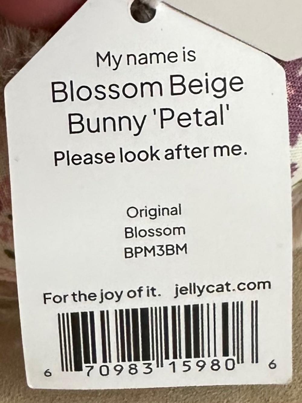 Jellycat Blossom Beige Bunny "Petal" Medium 12" Plushie Collectible Soft Floral - Picture 10 of 11